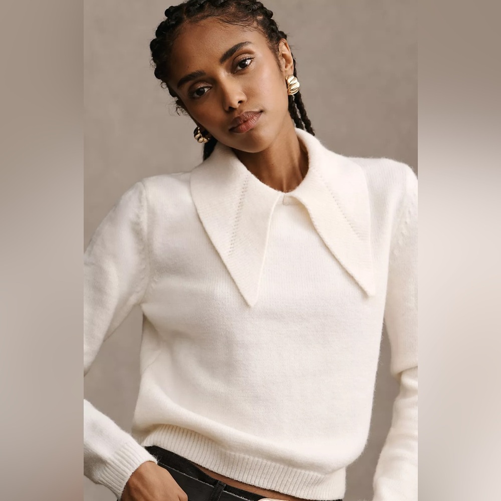 Anthropologie English Factory Collared Pullover Sweater